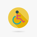 Disabled Flat long shadow icon