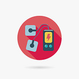 Electric massage flat icon with long shadow