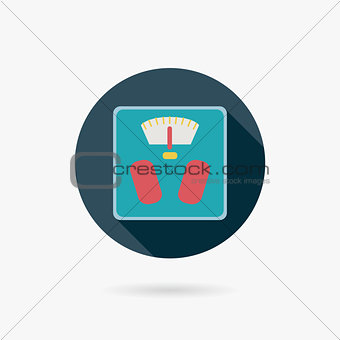 weight scale flat icon with long shadow