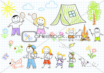 Happy family in camping