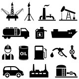 Oil, petroleum and gasoline icons