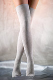 Beautiful woman legs in cotton stockings 