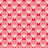 Pink tile vector background with hearts and polka dots