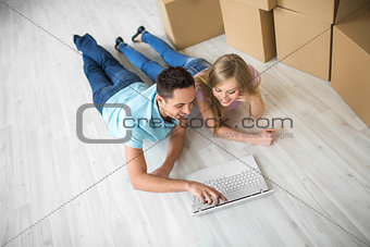 Couple with laptop
