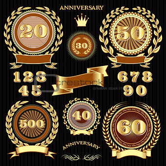 set retro signs for the anniversary