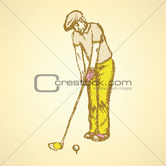 Sketch golfer