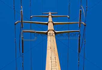 Looking up electrical tower