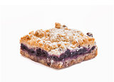 Blueberry pie on white background