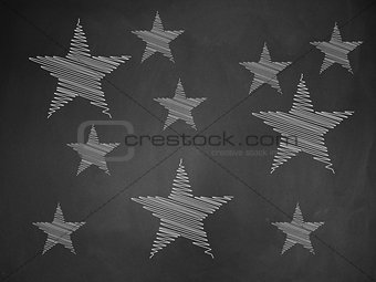 Stars on blackboard