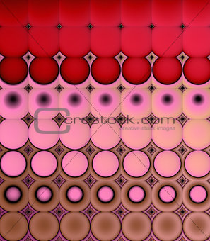 3d abstract tiled mosaic background in pink brown