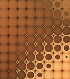 3d abstract tiled mosaic background in orange brown