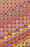 3d abstract tiled mosaic background in yellow purple orange