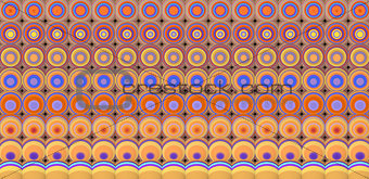 3d abstract tiled mosaic background in orange yellow purple