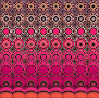 3d abstract tiled mosaic background in pink magenta orange