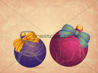 Vintage Christmas balls background