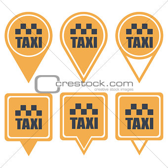 Navigation yellow pins for taxi