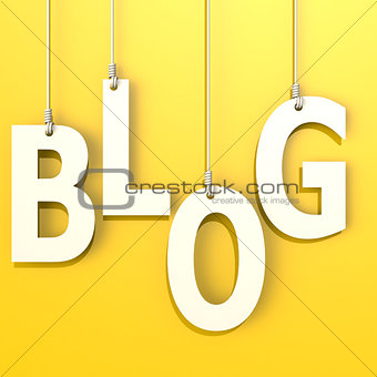 Blog word in orange background