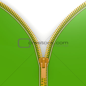 Isolated green zipper