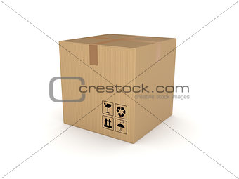 3d rendered carton box.