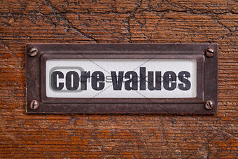 core values - file cabinet label