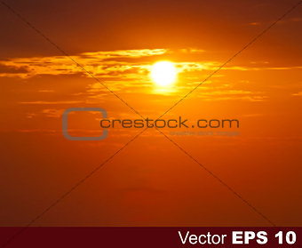 abstract nature background with sunset and clouds