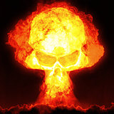 nuclear bomb with skull