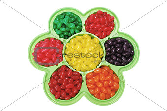 Jelly Beans in Flower Shaped Dish