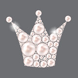 Princess Crown Pearl Background Vector Illustration.