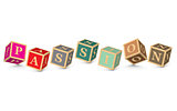 Word PASSION written with alphabet blocks