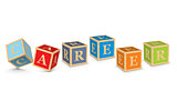 Word CAREER written with alphabet blocks