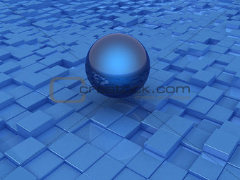 abstract urban background and sphere 