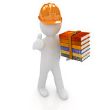 3d man in a hard hat with thumb up presents the best technical l