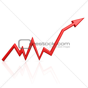 Graph up red arrow