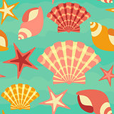 Sea Shells Seamless Background