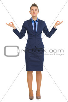 Full length portrait of calm business woman