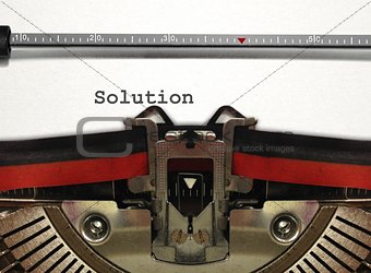 Typewriter with Solution Word