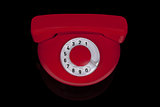 Red retro phone.