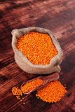 Red Lentils. Healthy eating.