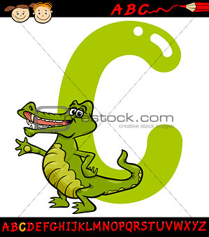 letter c for crocodile cartoon illustration
