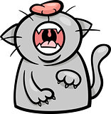 cat yawn or meow cartoon illustration