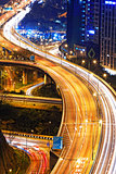 traffic highway in Hong Kong at night