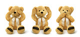 Teddy bears see hear speak no evil