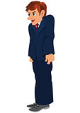 Cartoon man in blue suit