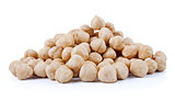 Processed peanuts isolated on white background