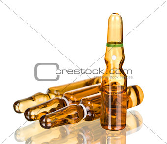 Medical ampoules, isolated on white