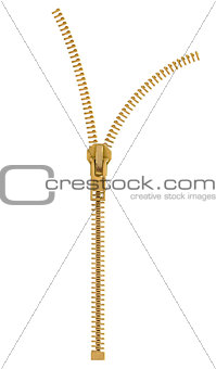 zippers isolated on white