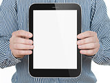 Male hands holding a tablet PC