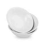 White ceramic bowl on white background