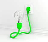 bulb connected to the outlet, rendering