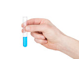 test tube held in hand